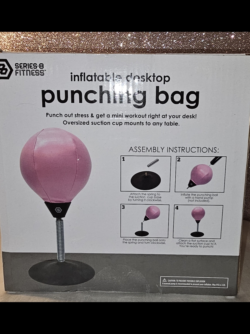 Pink Inflatable Desktop Punching Bag